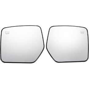 X AUTOHAUX Pair Car Rearview Left Right Side Mirror Glass Replacement W/Backing Plate Heated White Glass for Jeep Compass Patriot 2007-2017