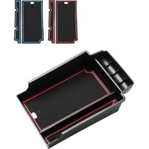 Autorder Center Console Organizer for 2024 2025 Chevrolet Blazer EV Accessories Armrest Storage Box Secondary Insert Tray with Anti-Slip Mat