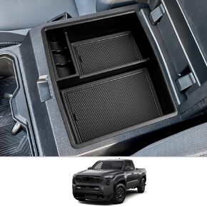 CDEFG 2PCS Compatible with 2024 2025 Toyota Tacoma Center Console Organizer Tray Compatible with Toyota 2024 Tacoma Accessories Middle Console Armrest Hidden Storage Box