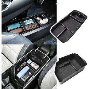 Center Console Organizer Tray & Lower Organizer Compatible with Kia EV6 2022 2023 2024 Accessories, Middle Console Organizer Armrest Storage Box EV6 GT Line Light Wind Accessories (2pcs)