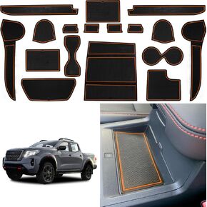 Center Console Liner for Nissan Frontier Accessories 2022 2023 2024 2025 Cup Holder Insert Coaster Custom Door Slot Mat Non Slip Interior Mat Trim Anti Dust Pocket Pad,17PCS (Red)