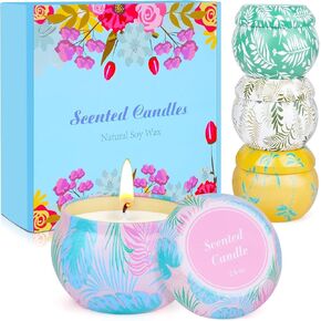 Scented Candles Bulk Gifts for Women, Aromatherapy Candle for Home Scented,Natural Soy Candles for Women, Small Candles for 180 Hours Burning Time, Candle Set for Mother, Women, Friends and Coworkers