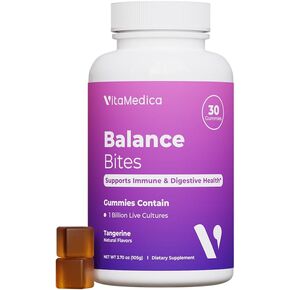 VitaMedica Balance Bites - Probiotic Gummies for Digestive Support, Immune & Gut Health - 1 Billion CFU No Refrigeration Required - 30 Gummies