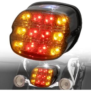 مصباح خلفي TSUNG LED مع إشارات الانعطاف الخلفية المتكاملة متوافق مع Harley Davidson Touring Road King Electra Glide Sportster Heritage Softail Fatboy (دخان)
