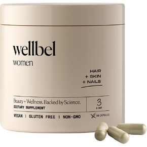 WELLBEL Women Clean Supplement for Hair, Skin, and Nails, Vegan, Gluten Free and Non GMO 90 Count