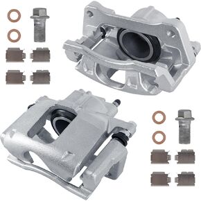 2PC Front Disc Brake Calipers Assembly w/Bracket Compatible with 2008-2012 Chrysler Town & Country, Compatible with 2007-2012 Jeep Wrangler Driver&Passenger Side 18B5044 18B5045