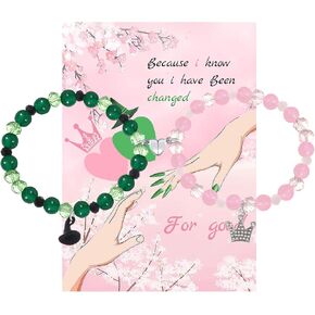 Cooluckday Movie Inspiration Crown Witch Hat Matching Bracelets for Women Teen Girls BFF Couples Bracelets Christmas Valentine's Day Gifts Friendship Matching Bracelets Jewelry
