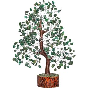 Green Aventurine Bonsai Tree Chakra Crystal Healing Stone Indoor Plant Artificial Reiki Healing Balancing Generator Good Luck Office Gift Spiritual Aura Cleansing Gemstone Home Décor in Kuwait
