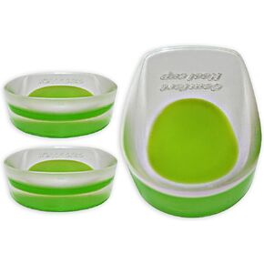 2 Pack - KidSole Shock Absorbing Lightweight Gel Heel Cups For Kid's With Sensitive Heels, Heel Spurs, Plantar Fasciitis, or Ankle Pain (Green Kids Size 2-6)