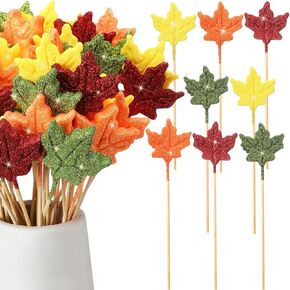 Suzile 60 جهاز كمبيوتر شخصى الخريف أوراق القيقب يختار بريق رغوة الخريف ينبع الخريف الحصاد العصي الشكر الجدول المركزية ريفي مزرعة ديكور المنزل لترتيبات الزهور باقة الزهور الحرف زهرية حشو in Kuwait