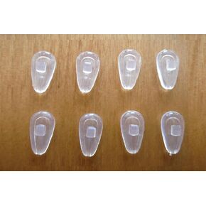 4 Pairs 8 Pcs Soft Eyeglasses Nose Pads Push in No Screw Silicone Comfort Air Chamber Cushion Anti Slip Flexible Nose Pieces for Glasses Replacement Parts