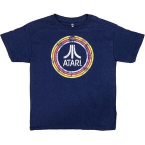 Ripple Junction Atari Kid's Short Sleeve Youth T-Shirt Distressed Classic Retro Fuji Logo Circles Vintage Officially Licensed