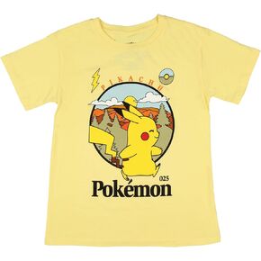Pokemon Boys' Pikachu Outdoor Vintage Post Card Youth Graphic T-Shirt