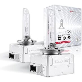 Sinoparcel D1S/D1R 55W Xenon HID Headlight Bulbs - 6000K High Low Beam Replacement Lights- Pack of 2