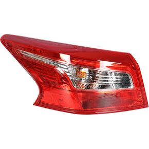 Clear Lens Tail Lights Brake Lamp Outer Driver Side Tail Light Red Brake Lamp Replacement for 2016-2018 Nissan Sentra 265553YU0A