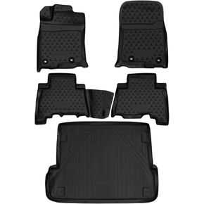 Fits 2013-2023 Lexus GX460 Floor Mats Front & 2nd Row Seat Liner Set and Cargo Liner Trunk Set 3D Custom Fit All-Weather Full Set Liners (Black)