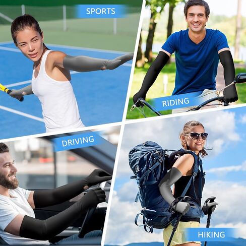 Yahenda 2 Pairs Women UV Long Sun Protection Gloves Touchscreen Arm Sun Driving Gloves UPF 50+ for Outdoor Sports Cycling in Kuwait