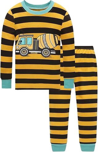 Dolphin&Fish Boys Cotton Pajamas 4Pieces Set Long Sleeve Boys Toddler Sleepwears Kids Clothes. in Kuwait