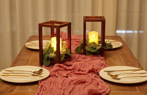 12 Set Wooden Wedding Lantern Centerpiece, Lantern Candle Holder for Farmhouse Candle Lantern for Table Fireplace, Perfect for Table Decoration & Country Barn Weddings(No Candles & Flowers) in Kuwait