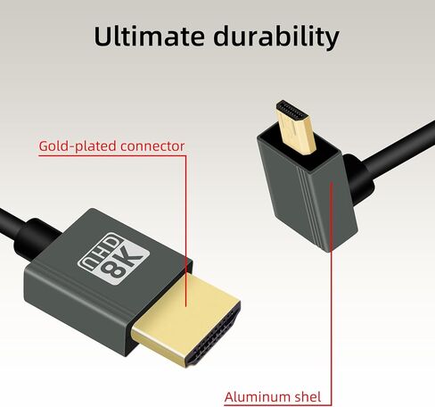 RIIEYOCA Short 8K Micro HDMI to HDMI Coiled Cable, 48Gbps High Speed Male to Male 8K Micro HDMI 2.1 Supports HDR, 8K@60Hz, 4K@120Hz, Compatible with Camera, Camcorder, PC, Monitor(3FT/0.9M) in Saudi Arabia