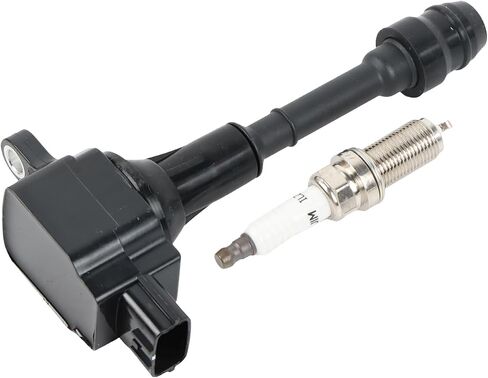 4 قطع من ملفات الإشعال UF350 وLFR5AGP شمعات إشعال إيريديوم متوافقة مع Nissan Altima Sentra 2002-2006، X-Trail 2005-2006 L4 2.5L استبدال #22448-8H315 22448-8H310 C1398 in Kuwait