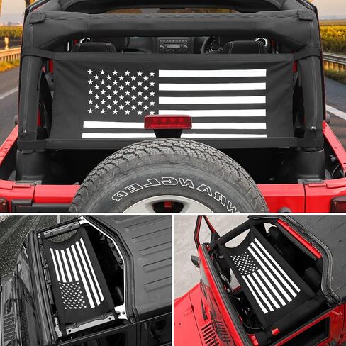 RT-TCZ Car Roof Cargo Net Hammock for Jeep Wrangler YJ TJ JK JKU JL JLU & Gladiator JT 1987-2023 (US Flag) in Saudi Arabia