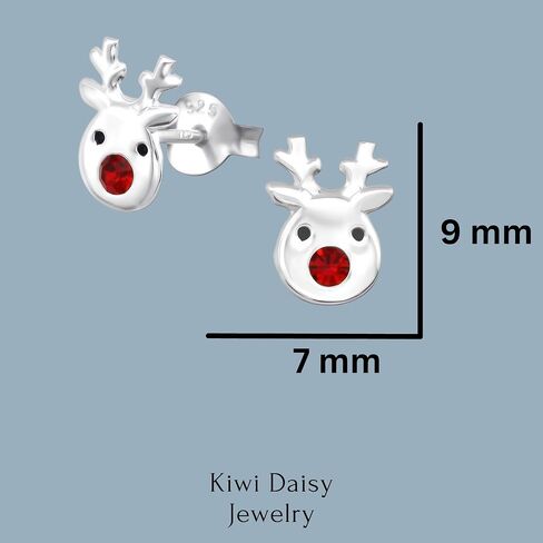 .925 Sterling Silver Christmas Stud Earrings (Hypoallergenic) in Saudi Arabia