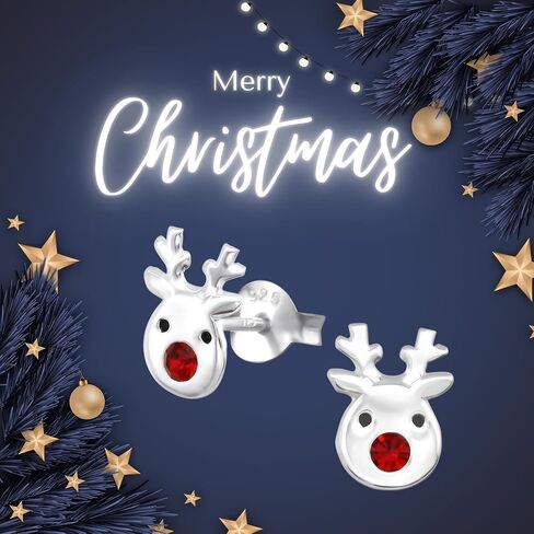 .925 Sterling Silver Christmas Stud Earrings (Hypoallergenic) in Saudi Arabia