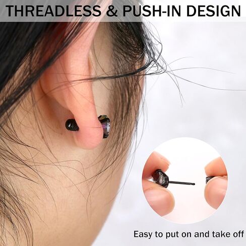 YADOCA 6 أزواج من الأقراط المسطحة بدون خيوط للرجال والنساء in Kuwait