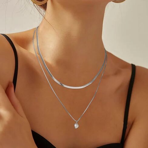 Jewlpire 18K Real Gold Over 925 Sterling Silver Herringbone Necklace for Women, Gold Necklace for Women 3mm/4mm/5mm Herringbone Chain Necklace Dainty Women's Chain Necklaces 16 18 20 22 24 Inch in Kuwait