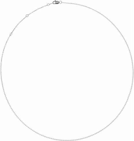 Sonia Jewels 1.1mm Adjustable Diamond-Cut Cable Chain Necklace Secure Lobster Clasp Closure Adjustable 16" to 18" in Saudi Arabia