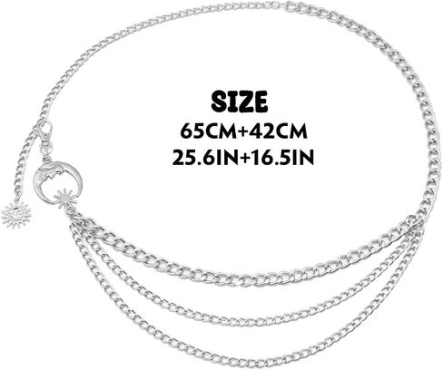 Bounzhi Body Chain Belt Boho Bikini Waist Chains Sexy Beach Body Chain Gothic Belly Chain for Women and Girls (D) in Saudi Arabia