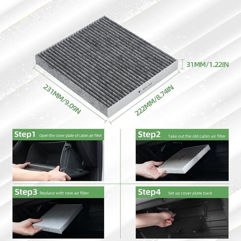 CF10134 Cabin Air Filter With Activated Carbon Replacement Compatible with Honda Civic Crosstour Acura CR-V Odyssey Accord Legend CSX ILX MDX RDX RLX TLX TSX ZDX AT134(2 Pack) in Saudi Arabia