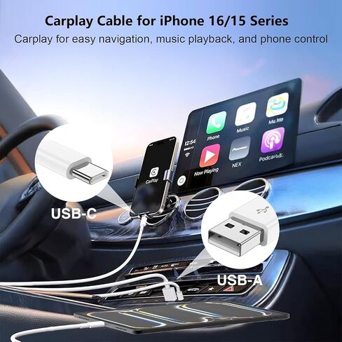 Car Charger for iPhone 15, 40W Dual USB C Car Charger Cigarette Lighter with 2 Pack 3FT USB C to USB C Cable Fast Charging Compatible for iPhone 15 Pro/15 Pro Max, iPad Pro/Air/Mini-White in Saudi Arabia