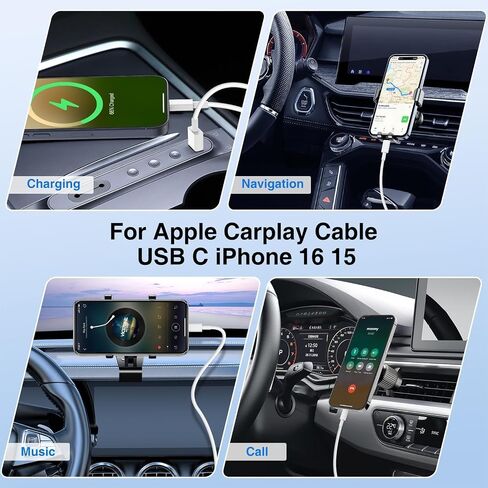 Car Charger for iPhone 15, 40W Dual USB C Car Charger Cigarette Lighter with 2 Pack 3FT USB C to USB C Cable Fast Charging Compatible for iPhone 15 Pro/15 Pro Max, iPad Pro/Air/Mini-White in Saudi Arabia