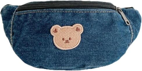 حقيبة خصر لطيفة على شكل دب للأطفال، حقيبة صغيرة بحزام من قماش الدنيم، حقيبة كروس للأطفال الصغار من البنات والأولاد in Kuwait