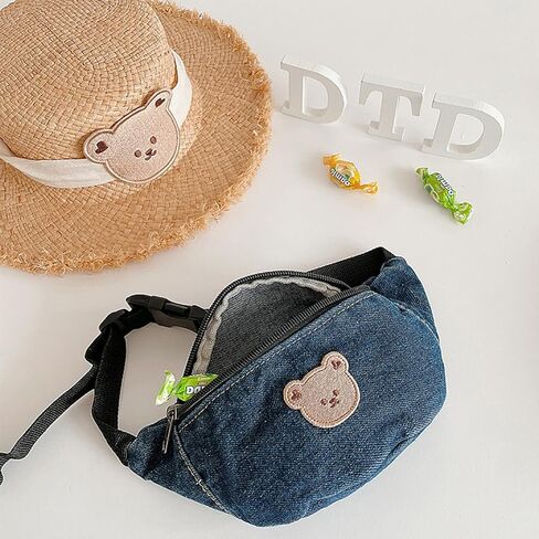 حقيبة خصر لطيفة على شكل دب للأطفال، حقيبة صغيرة بحزام من قماش الدنيم، حقيبة كروس للأطفال الصغار من البنات والأولاد in Kuwait