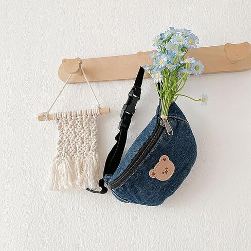 حقيبة خصر لطيفة على شكل دب للأطفال، حقيبة صغيرة بحزام من قماش الدنيم، حقيبة كروس للأطفال الصغار من البنات والأولاد in Kuwait