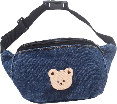 حقيبة خصر لطيفة على شكل دب للأطفال، حقيبة صغيرة بحزام من قماش الدنيم، حقيبة كروس للأطفال الصغار من البنات والأولاد in Kuwait