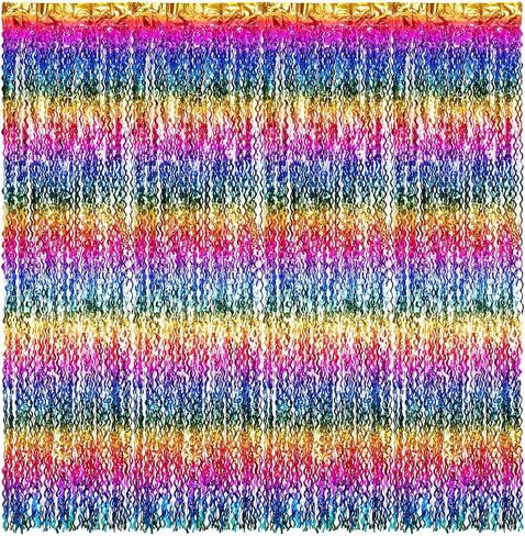 4 Pack Wavy Foil Curtain Backdrop Teal Blue Metallic Tinsel Foil Fringe Curtain for Shark Birthday Under The Sea Party Mermaid Birthday Winter Theme Ice and Snow Photobooth Props in Saudi Arabia