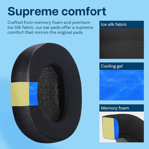 Ear Pads Replacement for SteelSeries Arctis 1 / Arctis 3 / Arctis 5 / Arctis 7 Arctis 9 / Arctis Pro & Prime Wireless Gaming Headset by MMOBIEL - Mesh Fabric Ear Pad Cushions Replacement – Black in Saudi Arabia