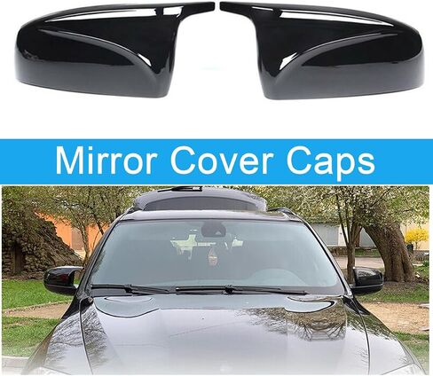 Exterior Rear View Mirror Cover Caps Replacement for BMW X5 E70 X6 E71 E72 2006-2014 Gloss Black in Saudi Arabia