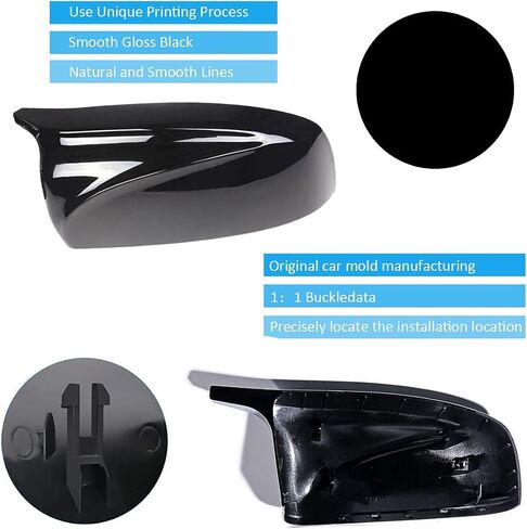 Exterior Rear View Mirror Cover Caps Replacement for BMW X5 E70 X6 E71 E72 2006-2014 Gloss Black in Saudi Arabia