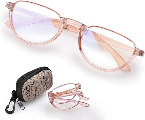 Folding Reading Glasses for Women Men, Portable Blue Light Blocking Readers Compact Reading Eyeglasses with Case in Saudi Arabia