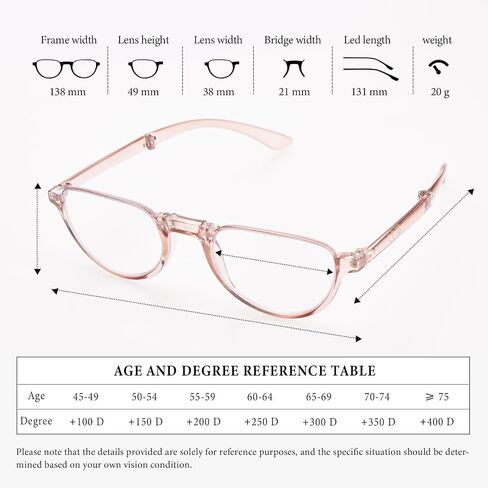 Folding Reading Glasses for Women Men, Portable Blue Light Blocking Readers Compact Reading Eyeglasses with Case in Saudi Arabia