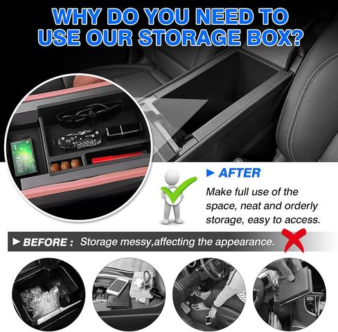 Autorder Center Console Organizer for 2024 2025 Chevrolet Blazer EV Accessories Armrest Storage Box Secondary Insert Tray with Anti-Slip Mat in Saudi Arabia