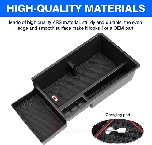 Autorder Center Console Organizer for 2024 2025 Chevrolet Blazer EV Accessories Armrest Storage Box Secondary Insert Tray with Anti-Slip Mat in Saudi Arabia