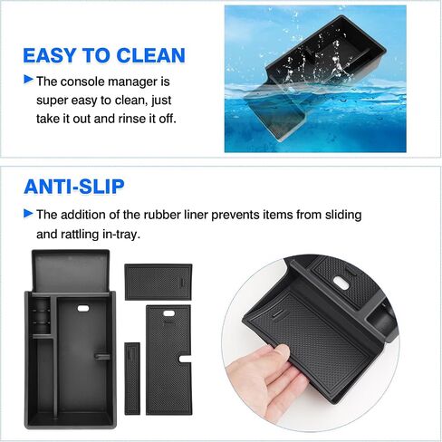 Autorder Center Console Organizer for 2024 2025 Chevrolet Blazer EV Accessories Armrest Storage Box Secondary Insert Tray with Anti-Slip Mat in Saudi Arabia