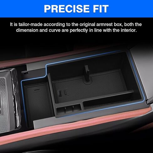 Autorder Center Console Organizer for 2024 2025 Chevrolet Blazer EV Accessories Armrest Storage Box Secondary Insert Tray with Anti-Slip Mat in Saudi Arabia