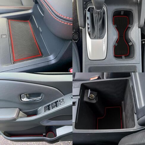 Center Console Liner for Nissan Frontier Accessories 2022 2023 2024 2025 Cup Holder Insert Coaster Custom Door Slot Mat Non Slip Interior Mat Trim Anti Dust Pocket Pad,17PCS (Red) in Saudi Arabia